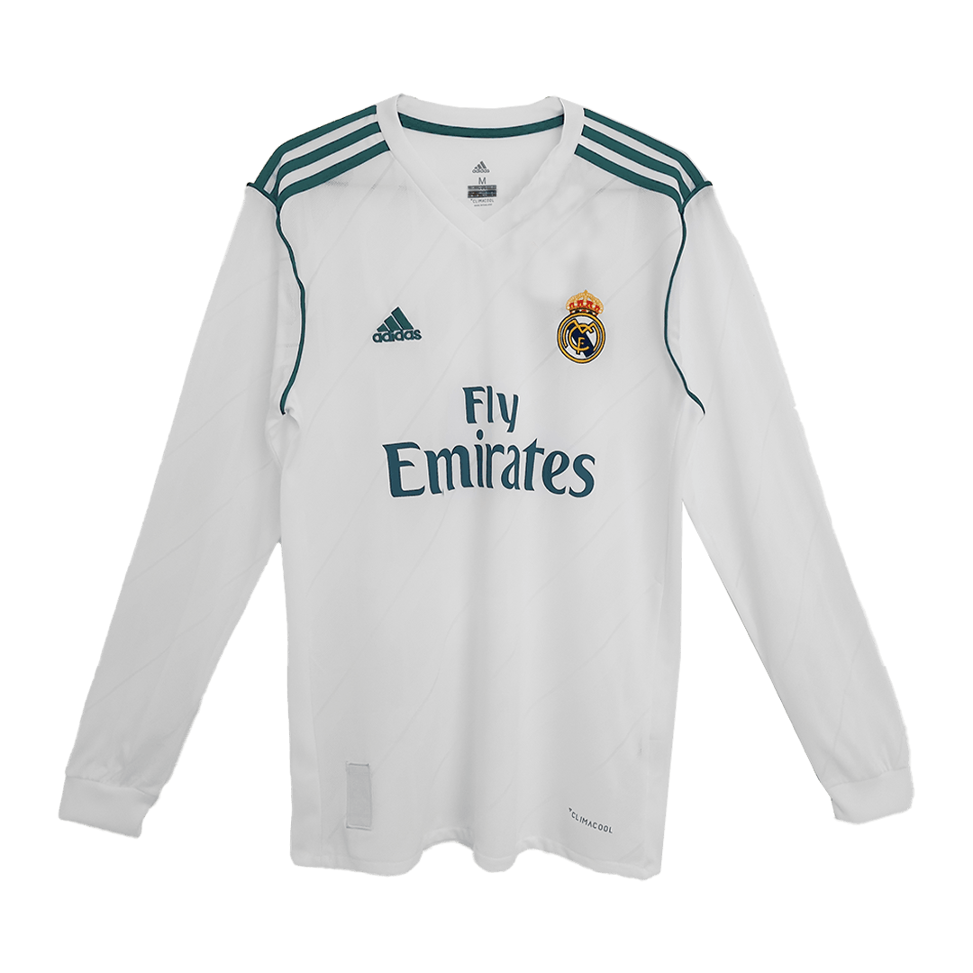 Camiseta Retro 2017/18 Real Madrid Primera Equipación Manga Larga Local Hombre - Versión Hincha