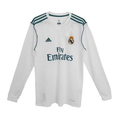 Camiseta Retro 2017/18 Real Madrid Primera Equipación Manga Larga Local Hombre - Versión Hincha